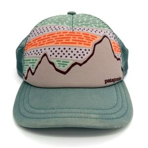 Patagonia Mountain Lines Trucker Hat Mesh Foam Snapback Blue/Green